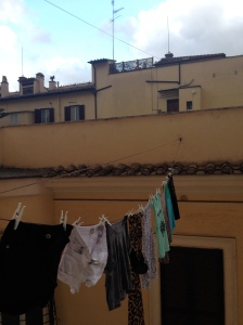 Clothes drying on our line.