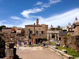 Historic ruins everywhere at the Roman Forum